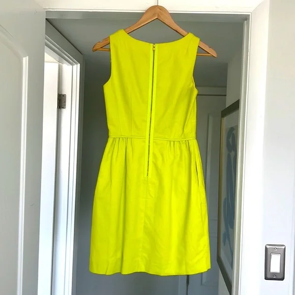 Chartreuse Linen Sheath Dress - Picture 2 of 7
